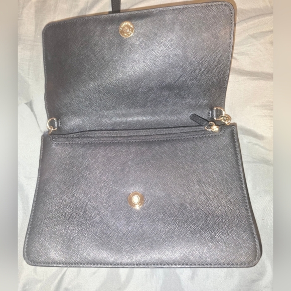 NWT - Michael Kors Black Saffiano Leather Crossbody Bag With Chain - Picture 6 of 8